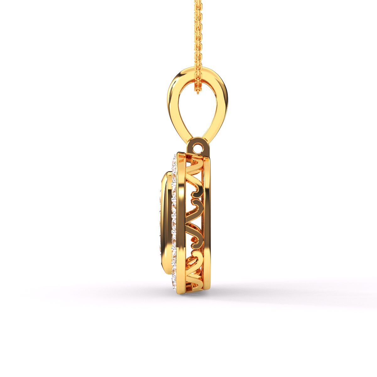 Diamond Cluster Cushion Shape Pendant